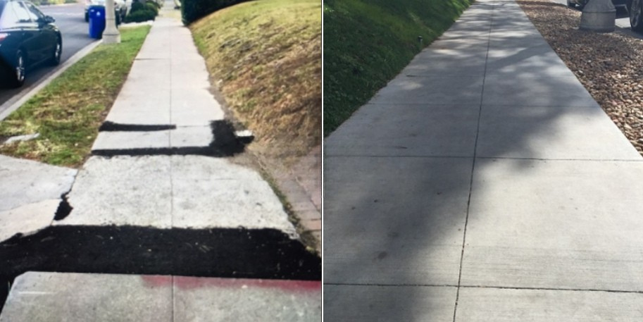 Before & After Sidewalk Repair
